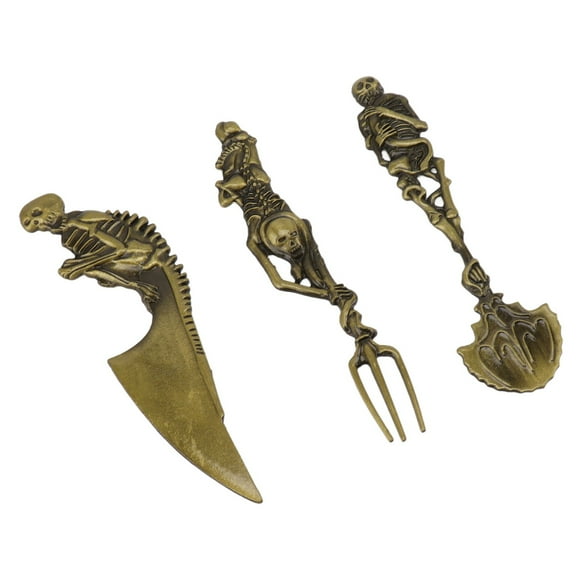 Skeleton Cutlery Set, Skull Metal Tableware with Creativity and Durability, Perfect Gift