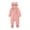 01 Pink, variant on Hicidod Newborn onesie Gender Neutral Fleece Zipper Warm Baby Footies Romper Solid Color Toddler Fall Winter Jumpsuit Pajamas