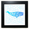 thumbnail image 1 of Rey ballena Mesa de pared con marco cuadrado negro, 1 of 4