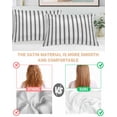 thumbnail image 3 of Black Striped Pillow Cases King Size Set of 2, Smooth Satin Pillowcase for Hair and Skin, Black White Stripes Farmhouse Decorative Cooling Bed Pillow Covers with Zipper, 20x36 Inches, 3 of 5