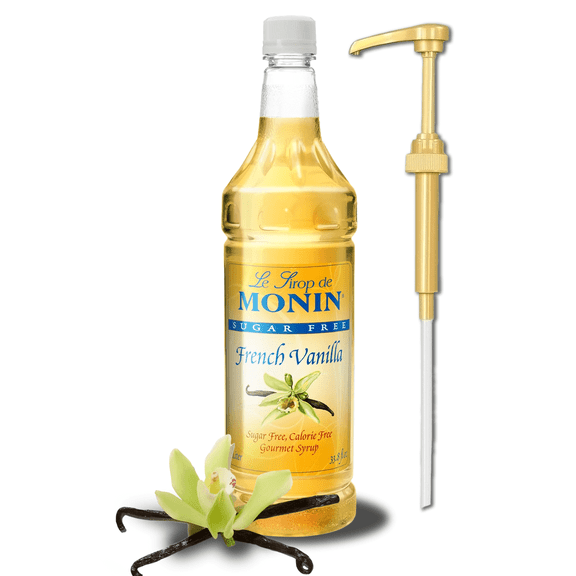 Monin Sugar-Free French Vanilla Flavoring Syrup 1L Gold Pump
