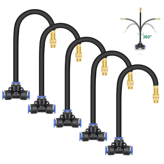 5pcs Drip Irrigation System, EEEkit 360° Adjustable Garden Irrigation Copper Nozzles Kit
