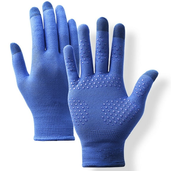 Xfvqtps Mens Touchscreen Gloves Knitted Solid Color Simplicity Stretched Non-Slip Thick Warm Thermal Outdoor Winter Gloves Blue