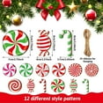thumbnail image 2 of 12Pcs Christmas Tree Ornaments Set, Winter Christmas Peppermint Candy Cutouts Christmas Bulletin Board Decorations Winter Holiday Cut-Outs Home School Bulletin Board Stickers for Wall Window, 2 of 6