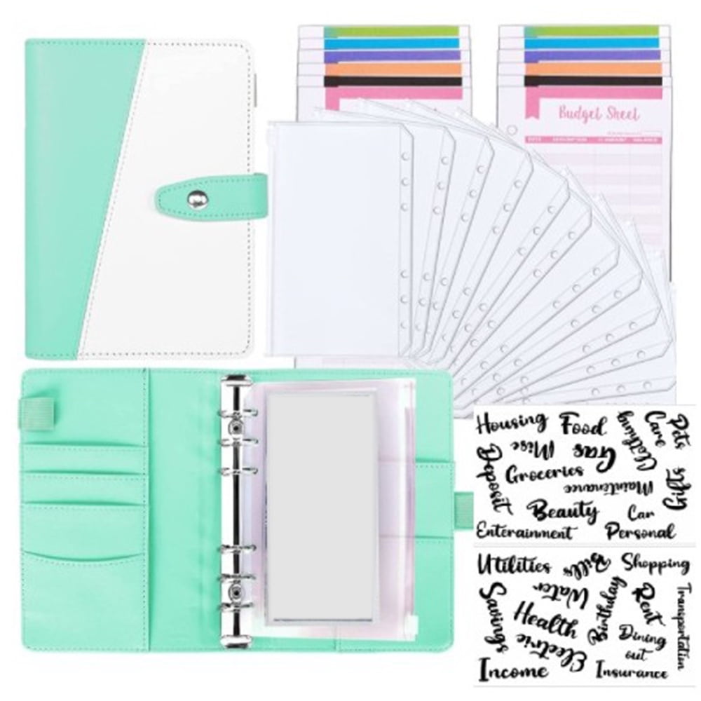 Ieegkit Budget Binder with Cash Envelopes, A6 PU Leather Budget Binder