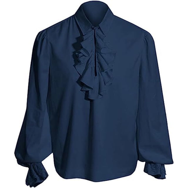 Kids Pirate Shirt Ruffle Victorian Renaissance Steampunk Shirts Girls Boys Gothic Medieval Costume 4-10 Years