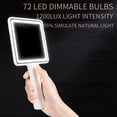thumbnail image 6 of MINKUROW Vanity Makeup Mirror with 72 Dimmable LED Bulbs,Portable Lighted Mirror with 3 Dimmable Lightning Levels, Desk&Travel Mirror,Touch Control for Outdoor (white1), 6 of 8