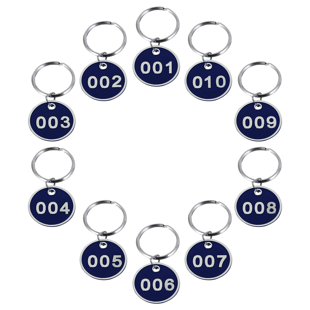 1 Pack/10pcs Key Tags with Ring Numbered ID Tags Keychain Number from 1 to 10