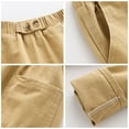 thumbnail image 4 of Akiihool Boys Pant Boys' School Uniform Bootcut High Waisted Loose Fit Comfy Belted Lounge Trousers with Pockets (Khaki,2-3 Years), 4 of 7