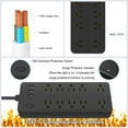 thumbnail image 3 of BOHASHIN Surge Protector Power Strip with USB, with 10 Outlets and 3 USB Ports and 1 USB C, 4ft Extension Cord for Home Office, UL Listed, Black, 3 of 8