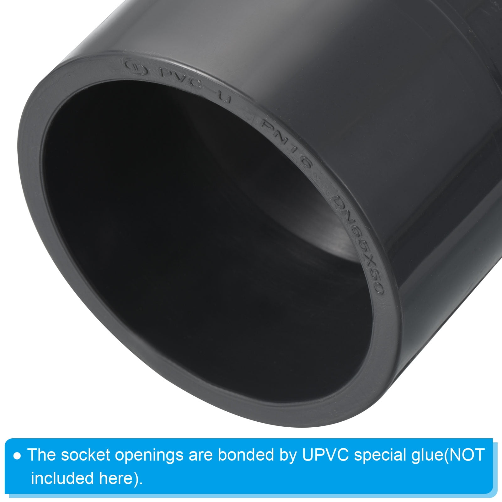 PATIKIL UPVC Pipe Fitting 1-1/4u2033 Socket Schedule 80, Straight Joint Union Connector Gray