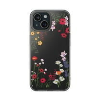 Clear Hybrid Shockproof Case for Apple iPhone 13 MINI - Colorful Wildflower Garden Border Art
