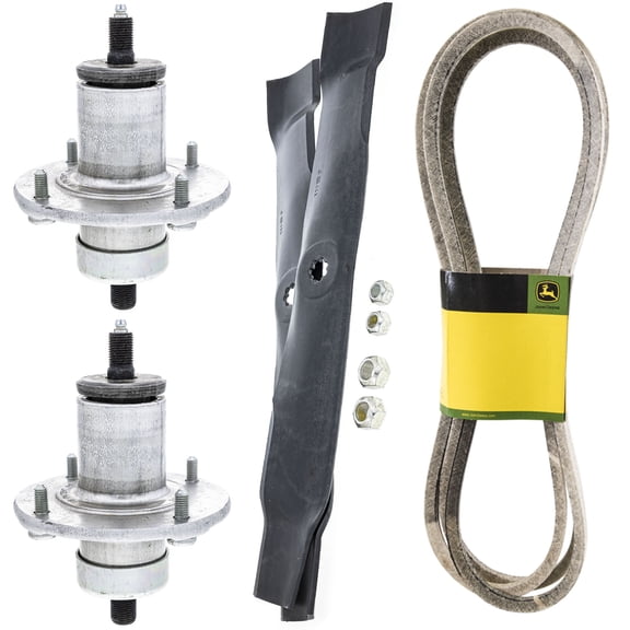 Genuine OEM Spindle Blade and Belt 2 Pack John Deere X300 AM141033 M155525