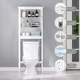 thumbnail image 2 of UTEX Bathroom Storage Over The Toilet, Bathroom Cabinet Organizer with Adjustable Shelves, Bathroom Space Saver for Bathroom, White, 2 of 9