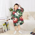 thumbnail image 6 of FORMRS Wearable Blanket Hoodie with Sleeves for Kids Cozy Flannel Sweatshirt, Red Apple Pattern, 6 of 7