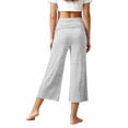 thumbnail image 7 of Lullu Girls Fold-Over Yoga Pants Stretch Loose Straight Cropped Pants (5-14Y), Sizes 5-14, 7 of 7