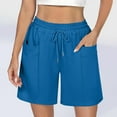 thumbnail image 2 of Taqqpue Women's High Waisted Athletic Running Shorts with Side Pockets,Workout Gym Sweat Shorts Casual Solid Color Drawstring Shorts with Pockets, 2 of 9
