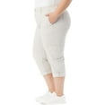 thumbnail image 3 of Gloria Vanderbilt Women's Plus Size Cargo Capri Tab Roll Cuff with Zip Front and Elastic Waist Standard, Stonewood 22 Plus, 3 of 4