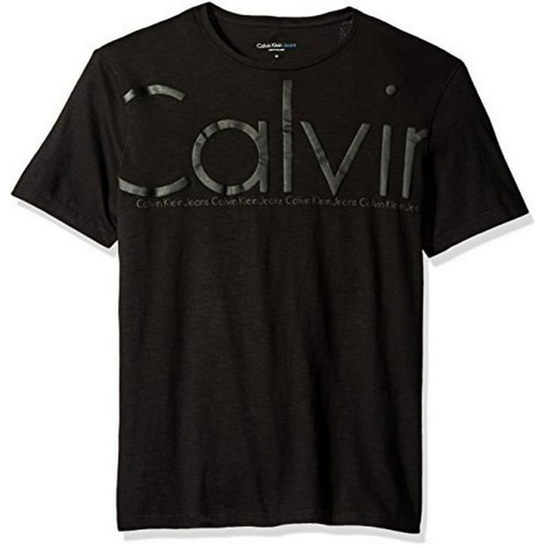 Calvin Klein - Calvin Klein Mens Oversized Logo Crew Neck T-Shirt ...