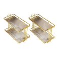 thumbnail image 1 of Storage Tray,Acrylic 2 Tier Bathroom Organizer Storage Tray,2 Layers Countertop Vanity Organizer Tray Holder,Makeup Perfume Organizer Display Stand Shelf,Metal Multifunctional Cosmetic StyleF Glo, 1 of 5