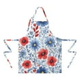thumbnail image 2 of Pioneer Flower Floral Print Pattern Apron-Garden Aprons for Women with Pockets-Cotton Linen Waterproof Kitchen Cooking Gardening Aprons Adjustable for Kitchen,Cooking,BBQ and Salon 33x27 Inch, 2 of 7