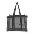 thumbnail image 1 of Bolsa de ducha de malla, organizador de baño, 14,57 x 11,81 x 6,69 pulgadas, portátil, para colgar artículos de tocador, para playa, mujeres, hombres, Negro, 1 of 8