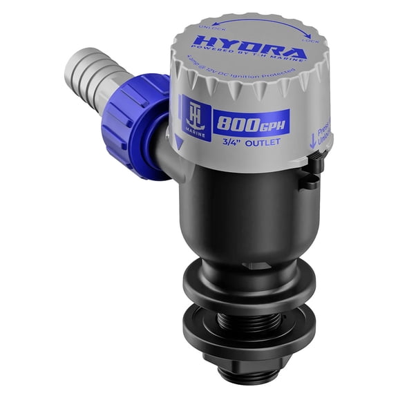 Th Marine Supplies PMP-LWS8-DP T-h Marine Hydra Livewell Pump - 800 Gph - 12v - Short Nozzle