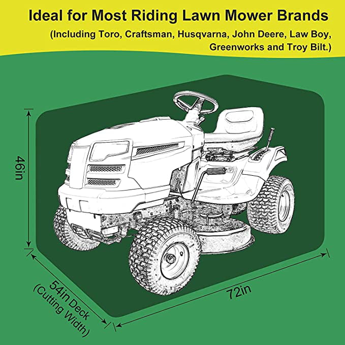 Decks up to 54 inch Universal Fit with Drawstring & Cover Storage Bag Heavy Duty Waterproof Windproof Tractor Cover 210D Oxford Fabric Black Raynesys Riding Lawn Mower Cover 