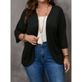 thumbnail image 3 of Cuteduck Women's Plus Size Cardigan 3/4 Sleeve Casual Open Front Light Cardigan 1X-4X, 3 of 8