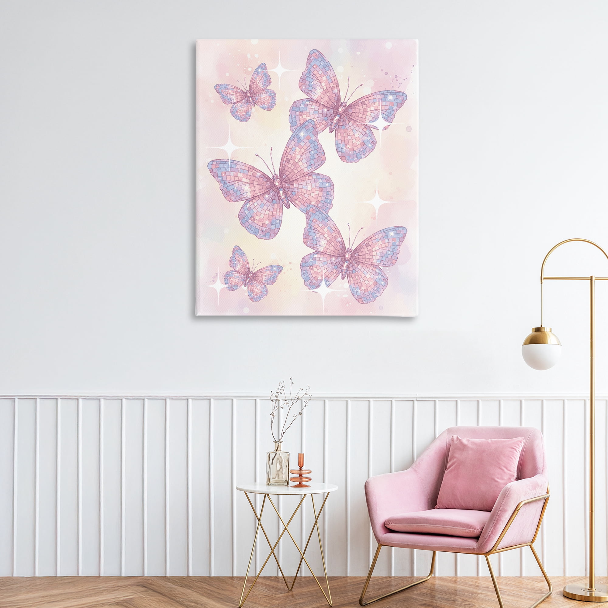 Stupell Industries Delicate Disco Butterfly Dance Canvas Wall Art, design by Lil' Rue