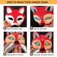 thumbnail image 3 of Máscaras de disfraces Therian OPPKIE con forma de gato y zorro, 3 unidades, para Halloween, 3 of 8