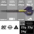 thumbnail image 3 of Target Luke Littler G1 Swiss Point Steel Tip Darts 90% Tungsten 22g, 3 of 6
