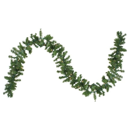 9' x 8" Pre-Lit Canadian Pine Artificial Christmas Garland - Clear Lights