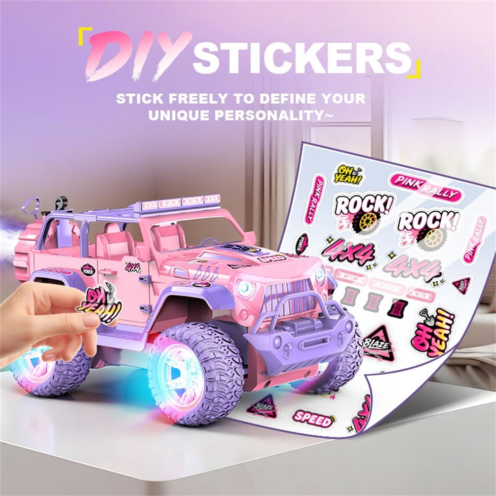 HNH 1:16 Pink RC Monster Truck, Off Road RC Cars for Girls Age 4-12 Birthday Gift
