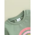 thumbnail image 6 of 2PCS Baby Girls Fall Outfits 6 12 18 24M 3T Long Sleeve Rainbow Print Sweatshirt + Pants Set Toddler Clothes, 6 of 10