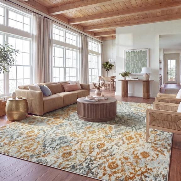Safavieh Madison Laila Geometric Area Rug, Cream/Orange, 12' x 18'