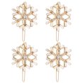 thumbnail image 1 of Miangastore 4Pcs Hair Jewels Snowflake Hair Clips Golden for Mother Birthday Party, 1 of 8