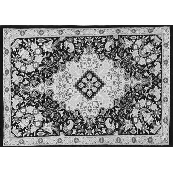 Ahgly Company Indoor Rectangle Medallion Gray Traditional Area Rugs, 3' x 5'