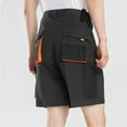 thumbnail image 6 of Kakii Men's Contrast Color Work Shorts, Durable Construction Carpenter Shorts with Multiple Button Pockets, EU Size Utility Shorts, 6 of 7