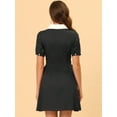thumbnail image 4 of DARING DIVA Women's Contrast Button Down Lace up Dress XL Black, 4 of 6