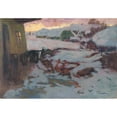 thumbnail image 2 of Alois Kalvoda 18x14 Gold Ornate Wood Frame and Double Matted Museum Art Print Titled - Winter Landscape (1915), 2 of 4
