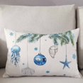 thumbnail image 3 of Blue Coastal Christmas Throw Pillow Covers, Xmas Botanical Starfish Rustic Soft Breathable Pillow Cases with Invisible Zipper for Sleeping, Standard Pillowcases for Couch Bed Sofa Chair 20x26 Inches, 3 of 6