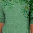 thumbnail image 2 of Blouse pour Femmes Printemps Imprimé Mi-Longueur Manches 3/4 Hauts Décontractés T-Shirt Col Rond, 2 of 5