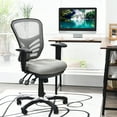 thumbnail image 2 of Costway Chaise de Bureau en Maille, Chaise d'Ordinateur à 3 Leviers avec Siège Réglable, Gris, 2 of 10