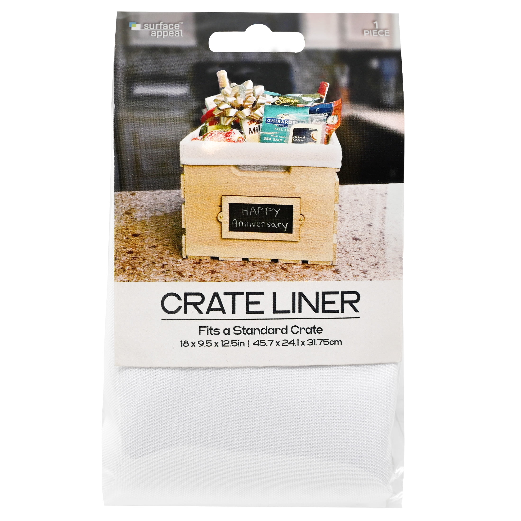 Wooden Crate Liner White for Standard Storage 18 x 9.5 x 12.5 Inch Crates