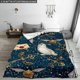 thumbnail image 3 of Manta con patrón de cielo estrellado, manta suave y cómoda, mantas frescas para el dormitorio, manta cálida para la siesta para el hogar, la oficina, viajes y campamentos, 3 of 5