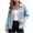 Light Blue, variant on Womens Denim Jean Jacket Lapel Collar Button Down Long Sleeve Loose Boyfriend Coat Trendy Country Concert Outfits with Chest Pockets
