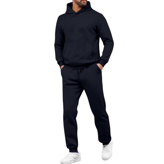 Fabrcox Sweatsuits for Men 2 Piece Fleece Sweatpants and Hoodie Set Causal Athletic Gym Sweatshirt Joggers Mens Tracksuit Set M
