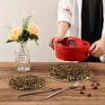 thumbnail image 6 of SKYSONIC Abstract Golden Glittering Trivet Round Hot Pads, Set of 2 Pot Holder Heat Resistant Trivets Cotton Thread Weave Mats for Kitchen Counter Hot Dishes Pot Teapot Table Decor, 6 of 7