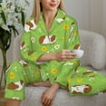 thumbnail image 6 of Pajama Sets for Women 2 Pcs, Guinea Pigs Button Down Long Sleeve Sleepwear Lounge PJ Sets, 6 of 6